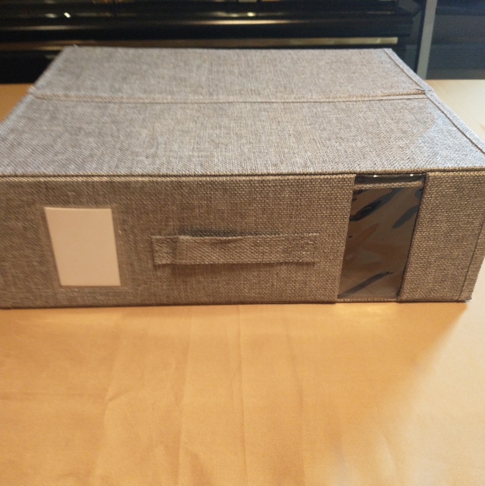 NWOT Gray Bedsheet/Linens Storage Box